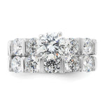 Sterling Silver Rhodium-plated 2-Piece CZ Wedding Set Ring - Product Photo