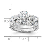 Sterling Silver Rhodium-plated 2-Piece CZ Wedding Set Ring - Product Photo