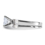 Sterling Silver Rhodium-plated CZ 2 Piece Wedding Ring Set - Product Photo