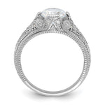 Sterling Silver Rhodium-plated CZ Antique Style Ring - Product Photo