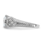 Sterling Silver Rhodium-plated CZ Antique Style Ring - Product Photo
