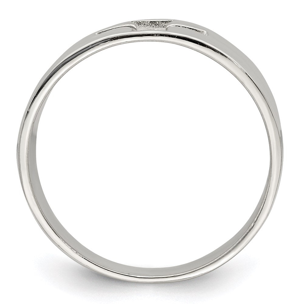 Sterling Silver Cross Cutout Ring - Product Photo