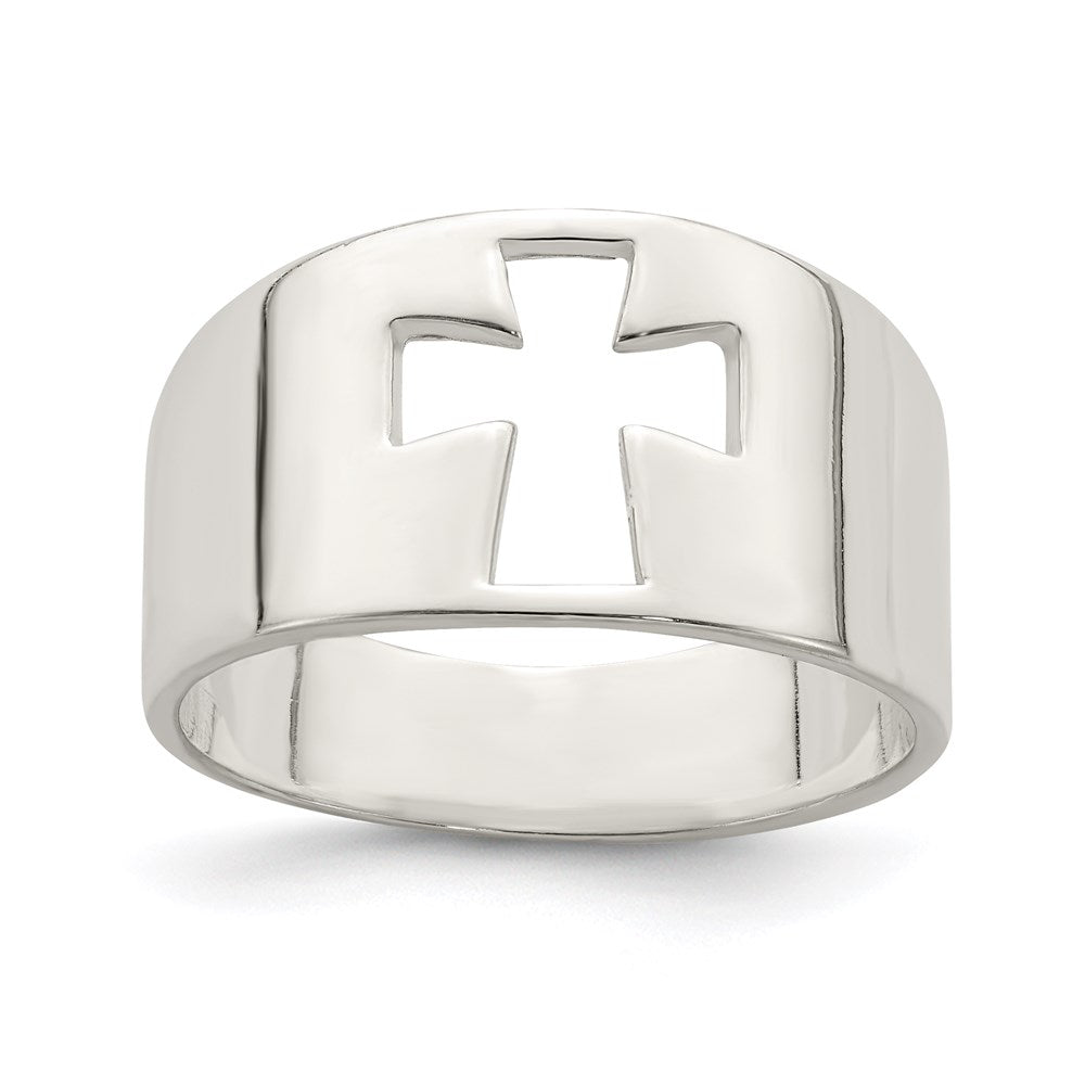Sterling Silver Cross Cutout Ring - Product Photo