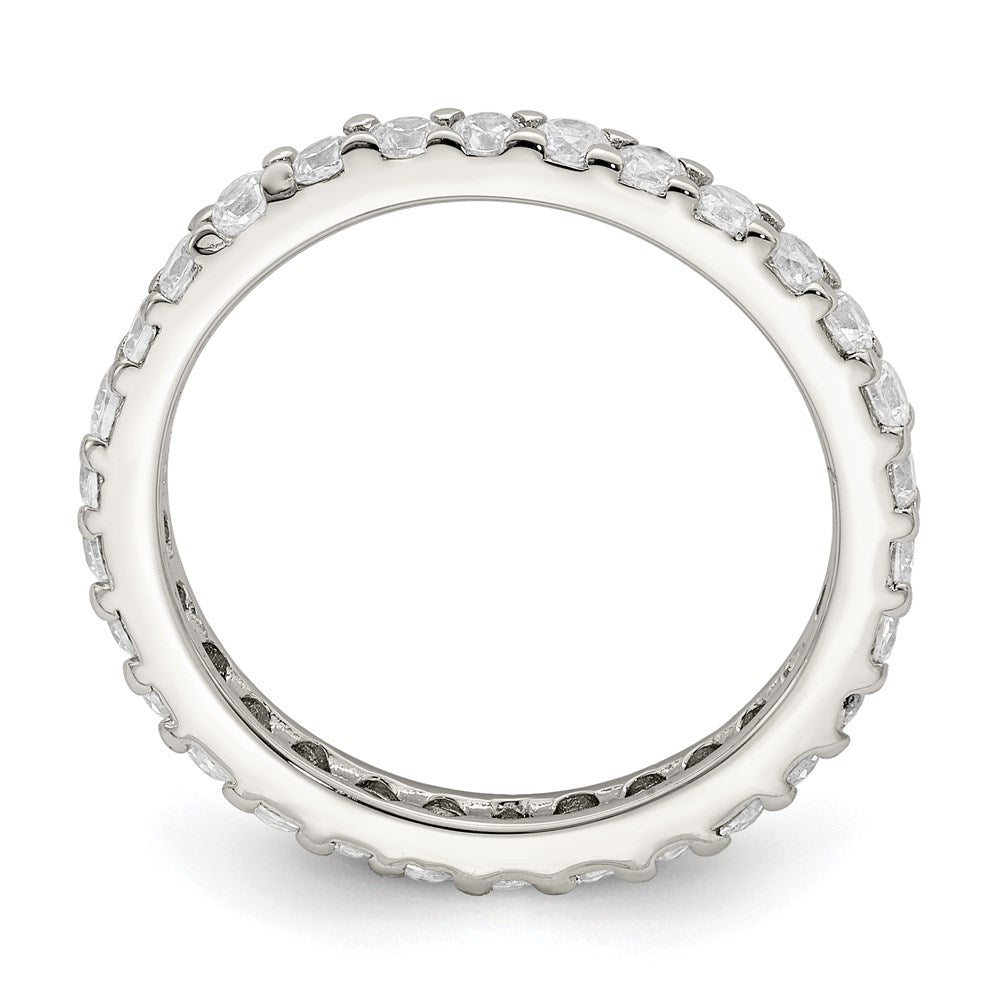 Sterling Silver Rhodium-plated CZ Ring - Product Photo