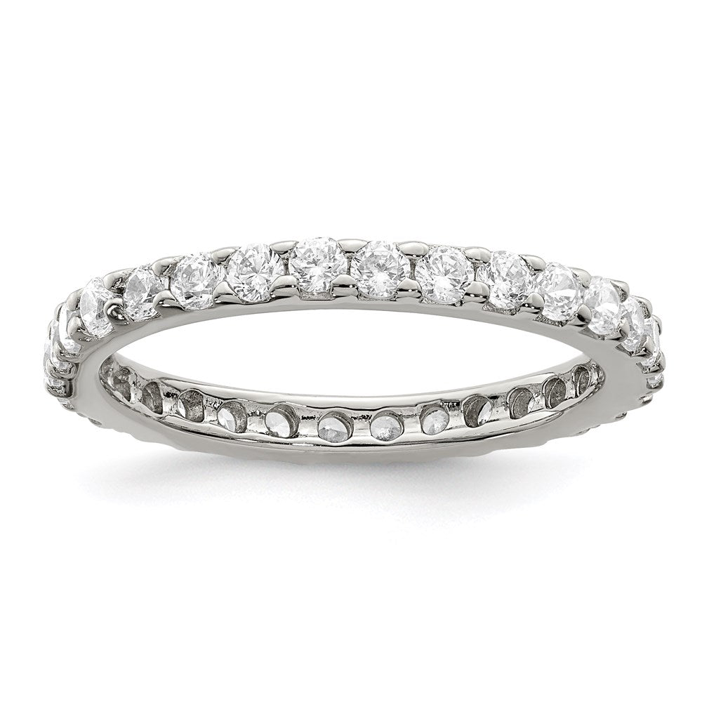 Sterling Silver Rhodium-plated CZ Ring - Product Photo