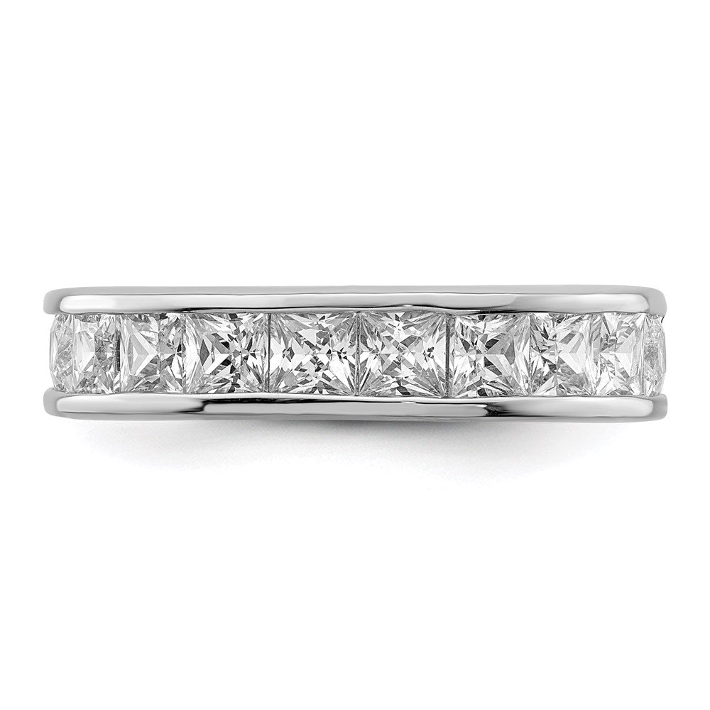Sterling Silver Rhodium-plated CZ Eternity Band - Product Photo