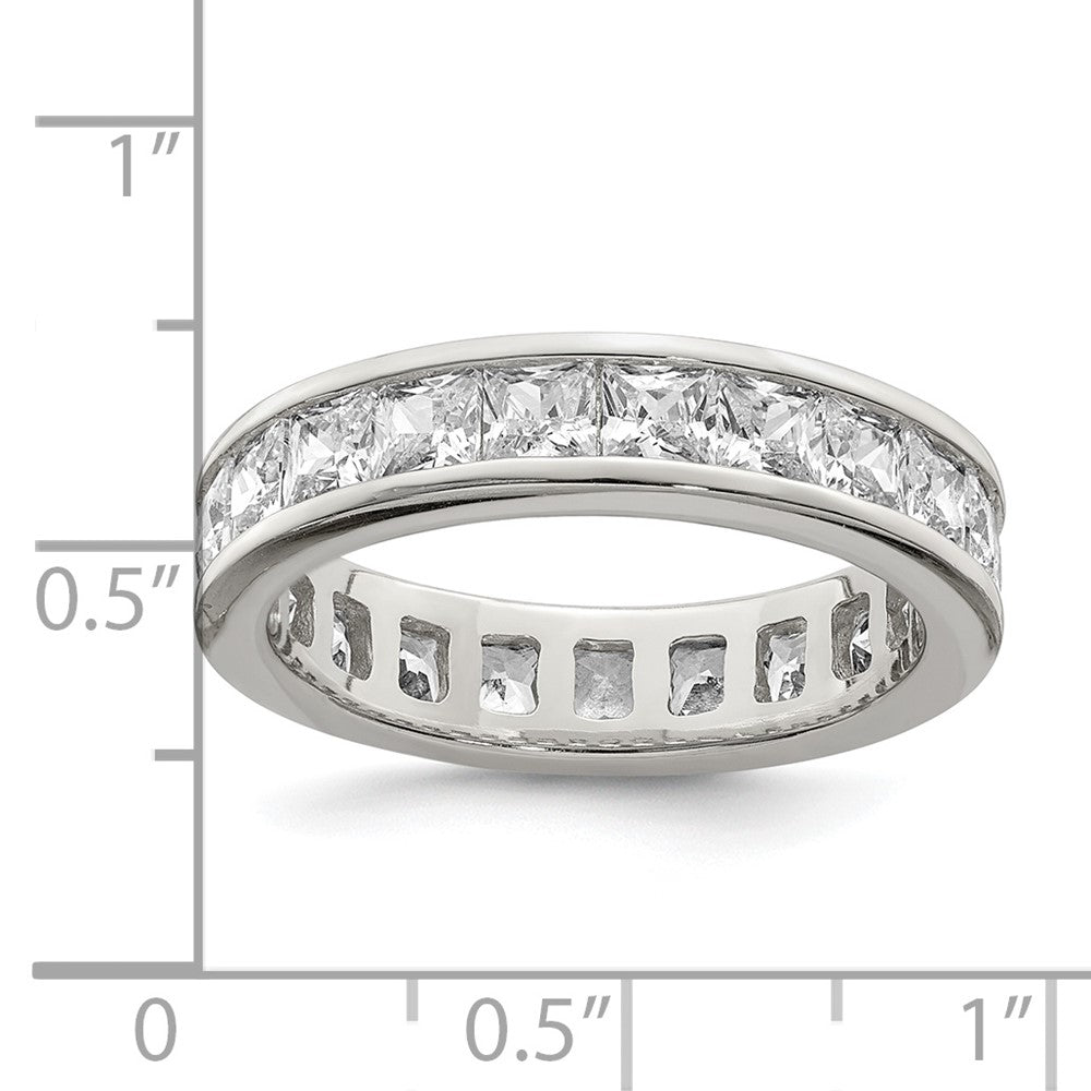 Sterling Silver Rhodium-plated CZ Eternity Band - Product Photo