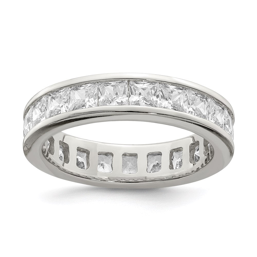 Sterling Silver Rhodium-plated CZ Eternity Band - Product Photo