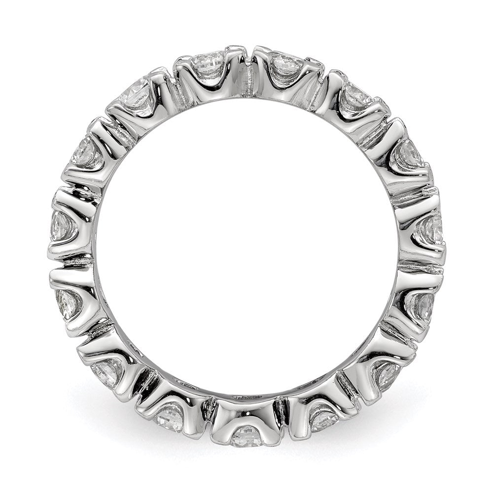 Sterling Silver Rhodium-plated CZ Eternity Ring - Product Photo