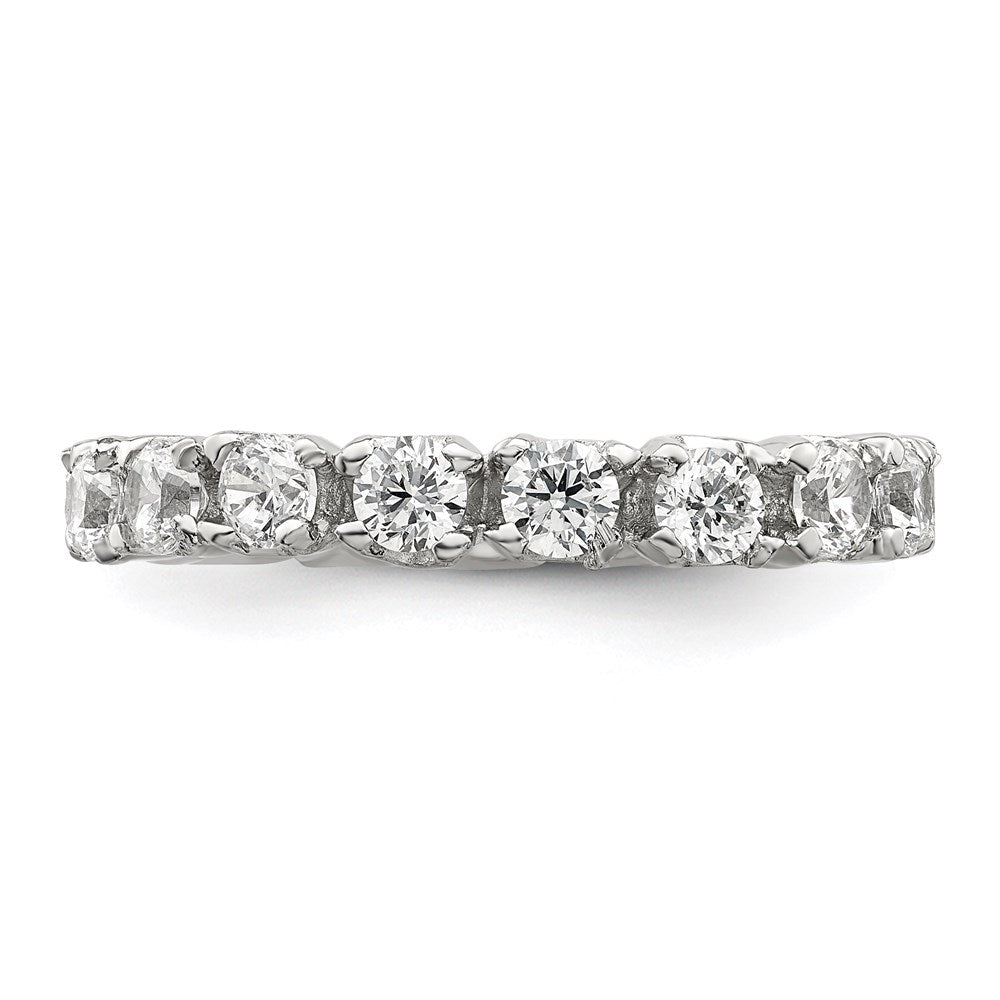 Sterling Silver Rhodium-plated CZ Eternity Ring - Product Photo