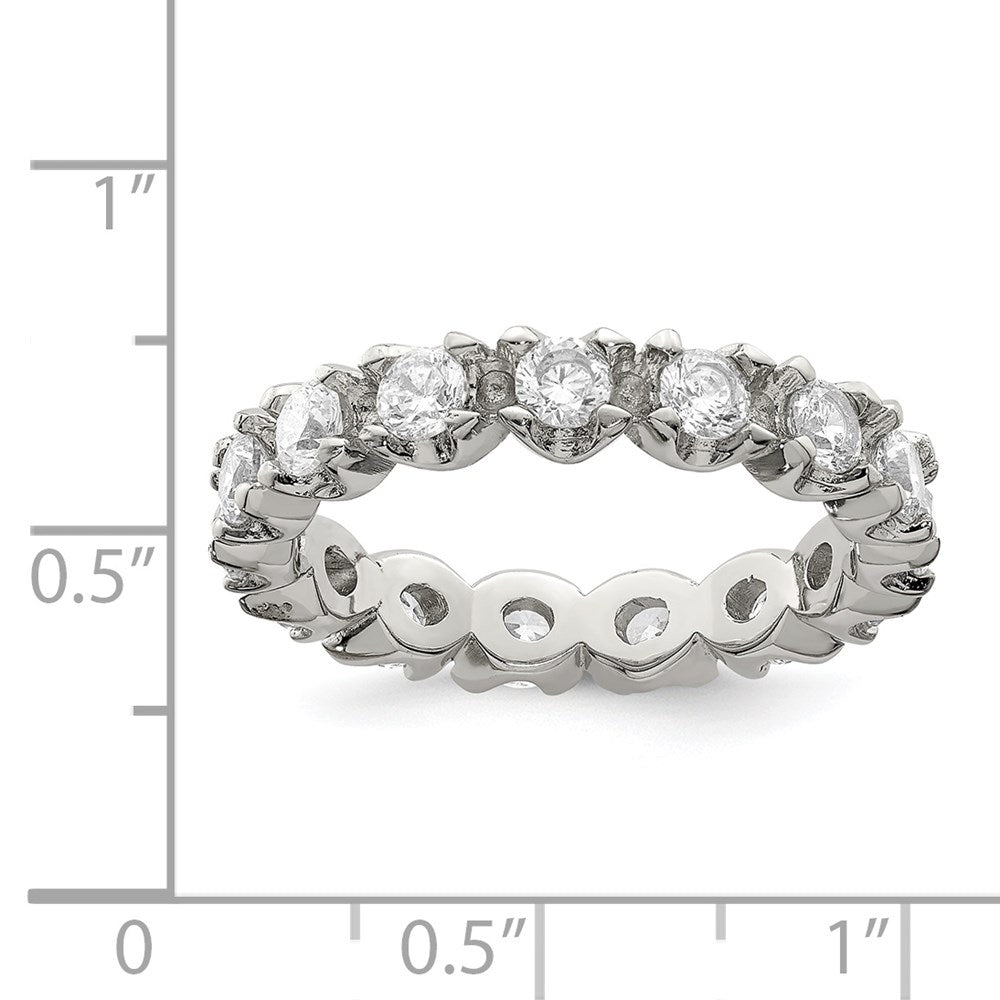 Sterling Silver Rhodium-plated CZ Eternity Ring - Product Photo