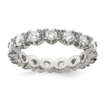 Sterling Silver Rhodium-plated CZ Eternity Ring - Product Photo