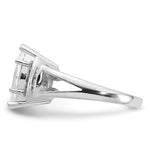 Sterling Silver Rhodium-plated Marquise Shape Center CZ Ring - Product Photo
