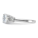 Sterling Silver Rhodium-plated 3 Stone CZ Ring - Product Photo