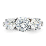 Sterling Silver Rhodium-plated 3 Stone CZ Ring - Product Photo