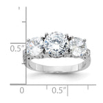 Sterling Silver Rhodium-plated 3 Stone CZ Ring - Product Photo