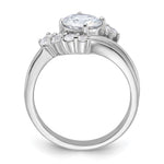 Sterling Silver Rhodium-plated 2-piece CZ Wedding Ring Set - Product Photo