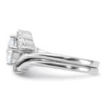 Sterling Silver Rhodium-plated 2-piece CZ Wedding Ring Set - Product Photo