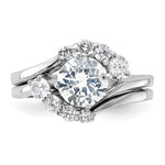 Sterling Silver Rhodium-plated 2-piece CZ Wedding Ring Set - Product Photo