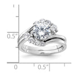 Sterling Silver Rhodium-plated 2-piece CZ Wedding Ring Set - Product Photo