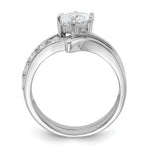 Sterling Silver Rhodium-plated 2-piece CZ Wedding Ring Set - Product Photo
