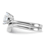 Sterling Silver Rhodium-plated 2-piece CZ Wedding Ring Set - Product Photo