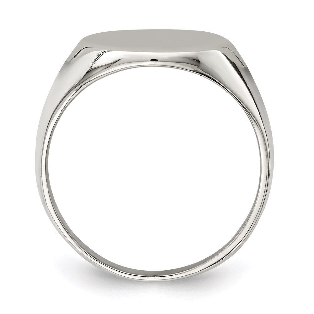 Sterling Silver 17x13mm Closed Back Signet Ring - Product Photo