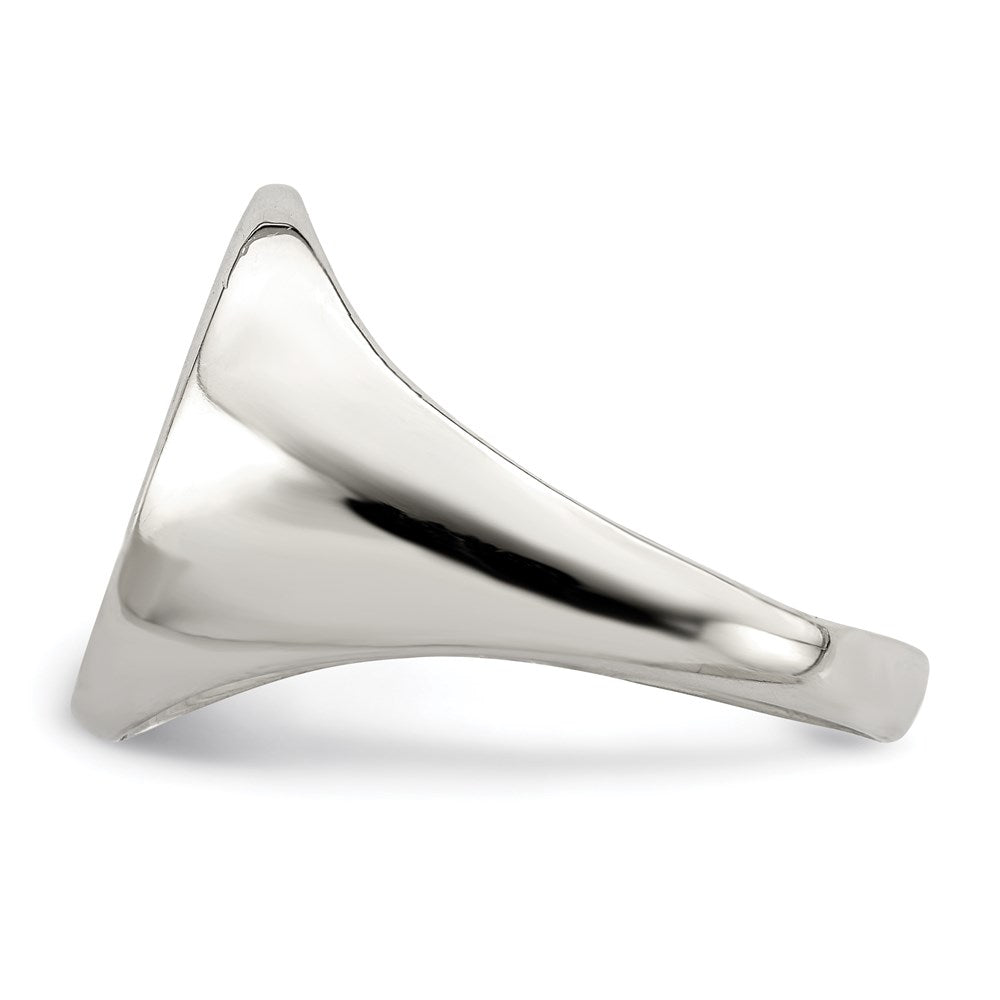 Sterling Silver 17x13mm Closed Back Signet Ring - Product Photo