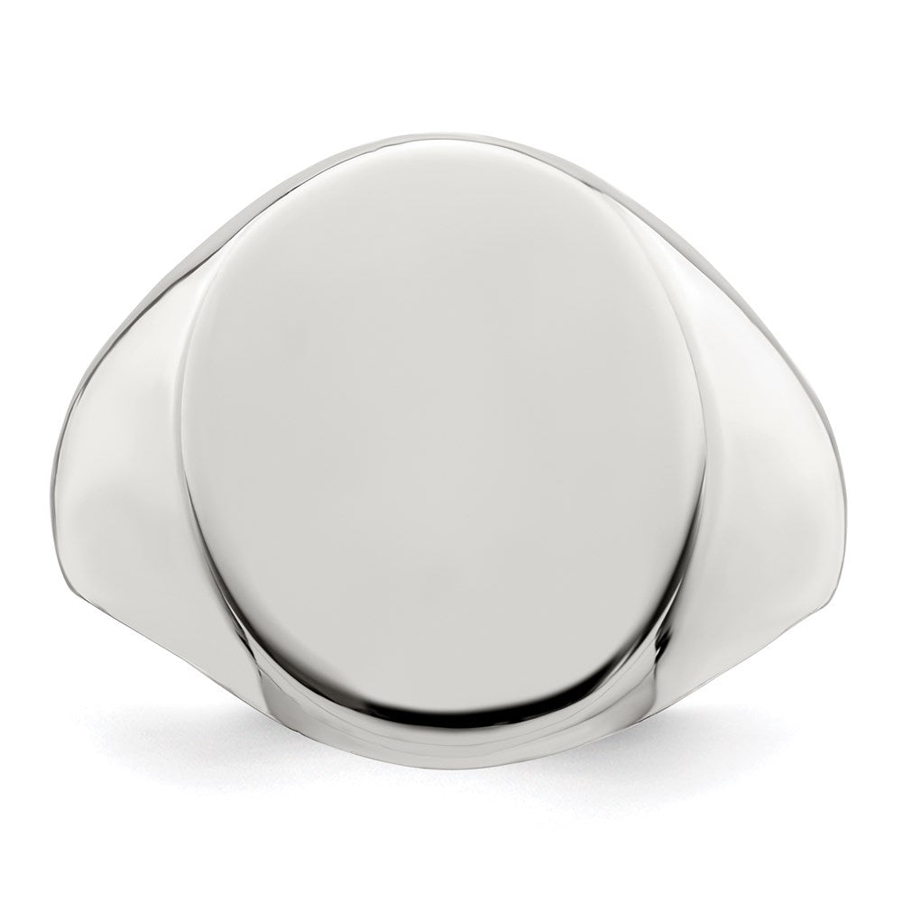 Sterling Silver 17x13mm Closed Back Signet Ring - Product Photo