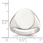 Sterling Silver 17x13mm Closed Back Signet Ring - Product Photo