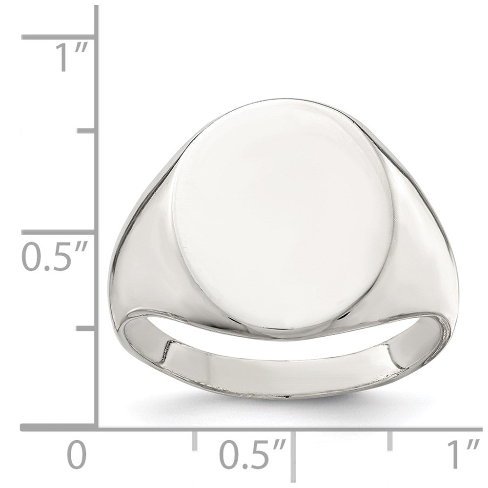 Sterling Silver 17x13mm Closed Back Signet Ring - Product Photo