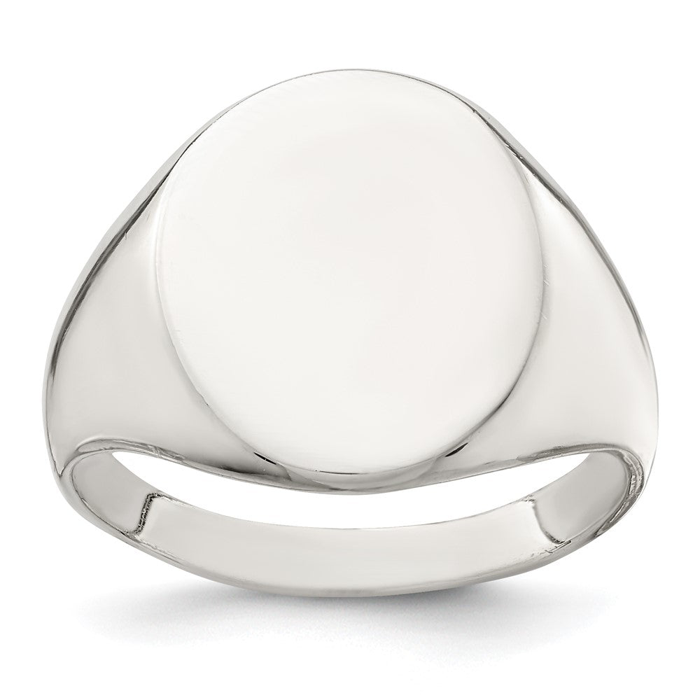 Sterling Silver 17x13mm Closed Back Signet Ring - Product Photo