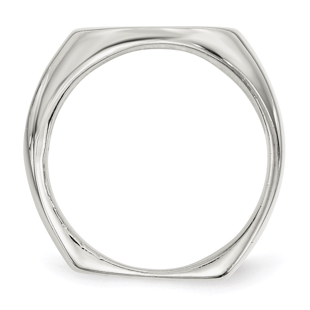Sterling Silver 18x14mm Open Back Signet Ring - Product Photo