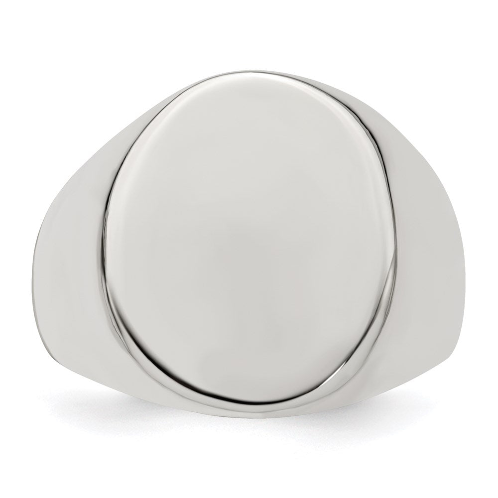 Sterling Silver 18x14mm Open Back Signet Ring - Product Photo