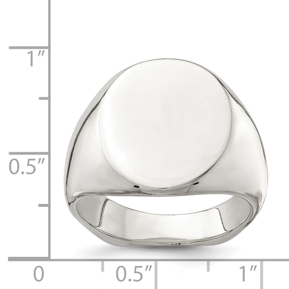Sterling Silver 18x14mm Open Back Signet Ring - Product Photo