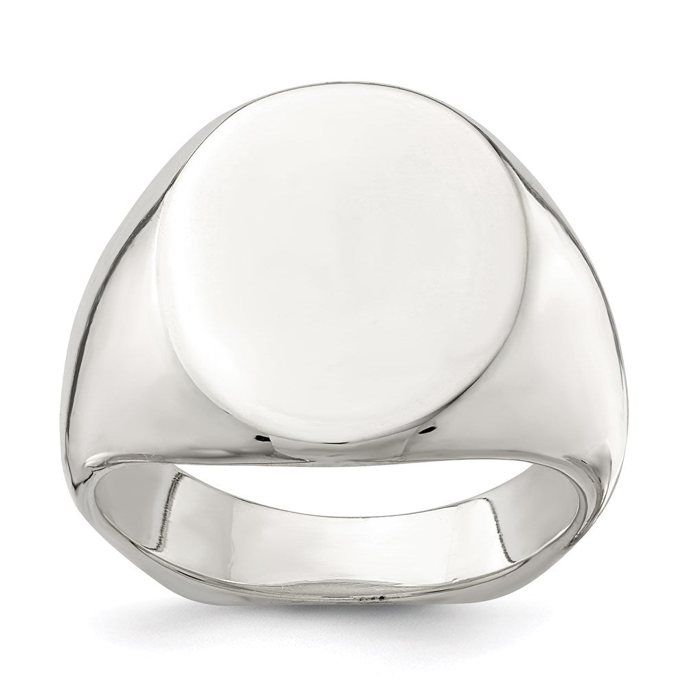 Sterling Silver 18x14mm Open Back Signet Ring - Product Photo