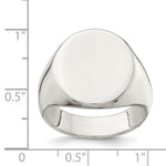 Sterling Silver 19x16mm Closed Back Signet Ring - Product Photo