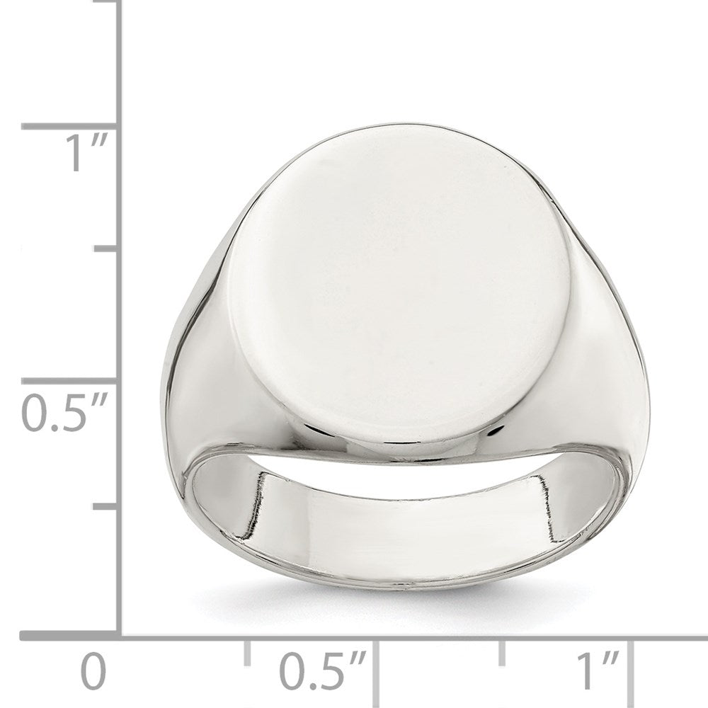 Sterling Silver 19x16mm Closed Back Signet Ring - Product Photo