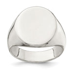 Sterling Silver 19x16mm Closed Back Signet Ring - Product Photo