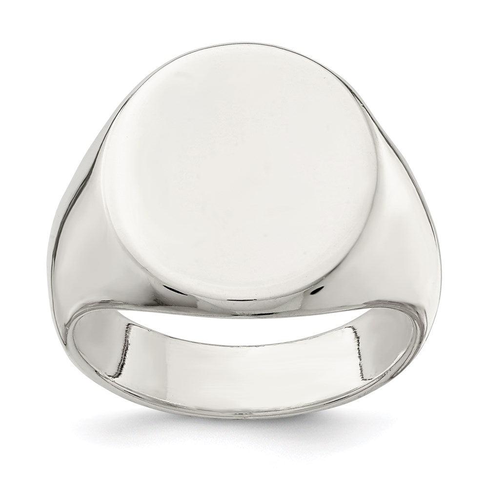 Sterling Silver 19x16mm Closed Back Signet Ring - Product Photo