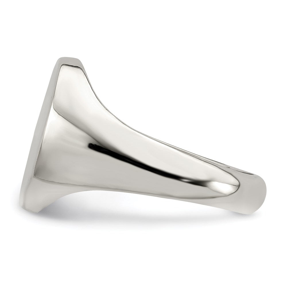 Sterling Silver 15x12mm Closed Back Signet Ring - Product Photo