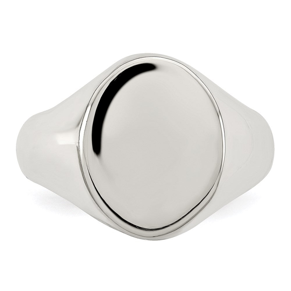 Sterling Silver 15x12mm Closed Back Signet Ring - Product Photo
