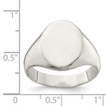 Sterling Silver 15x12mm Closed Back Signet Ring - Product Photo