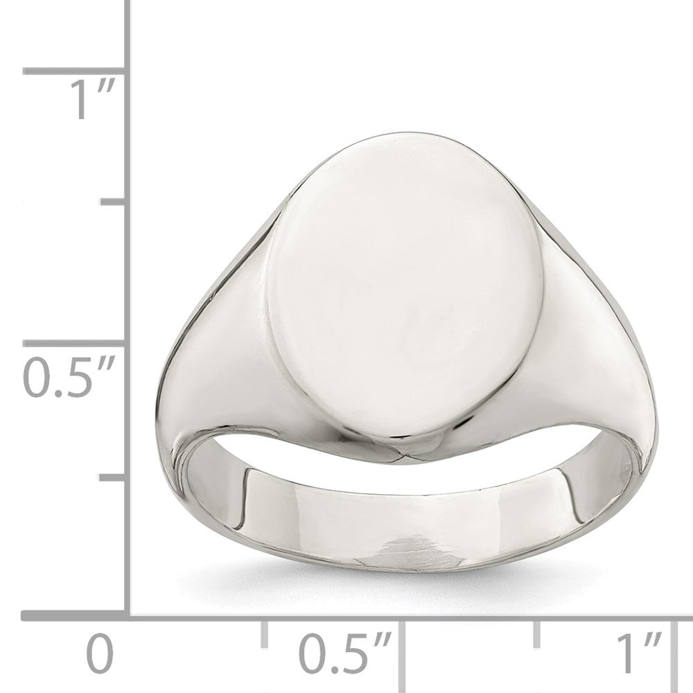 Sterling Silver 15x12mm Closed Back Signet Ring - Product Photo
