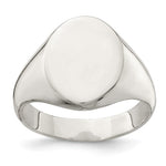 Sterling Silver 15x12mm Closed Back Signet Ring - Product Photo