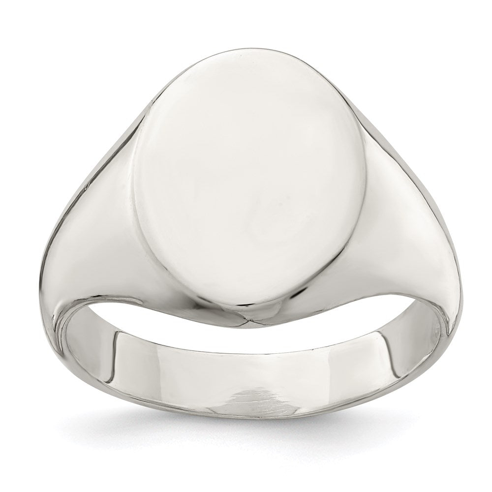 Sterling Silver 15x12mm Closed Back Signet Ring - Product Photo