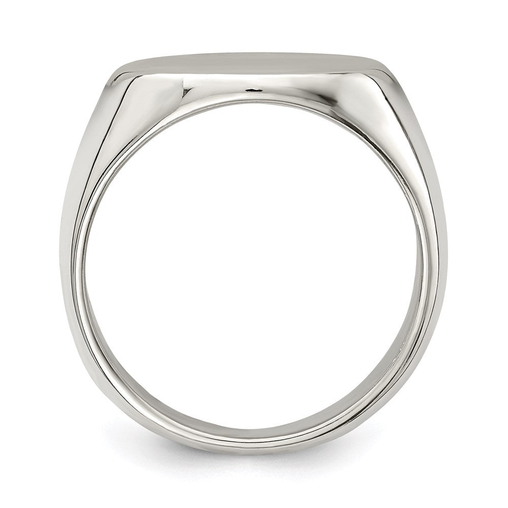 Sterling Silver 12x17mm Closed Back Signet Ring - Product Photo