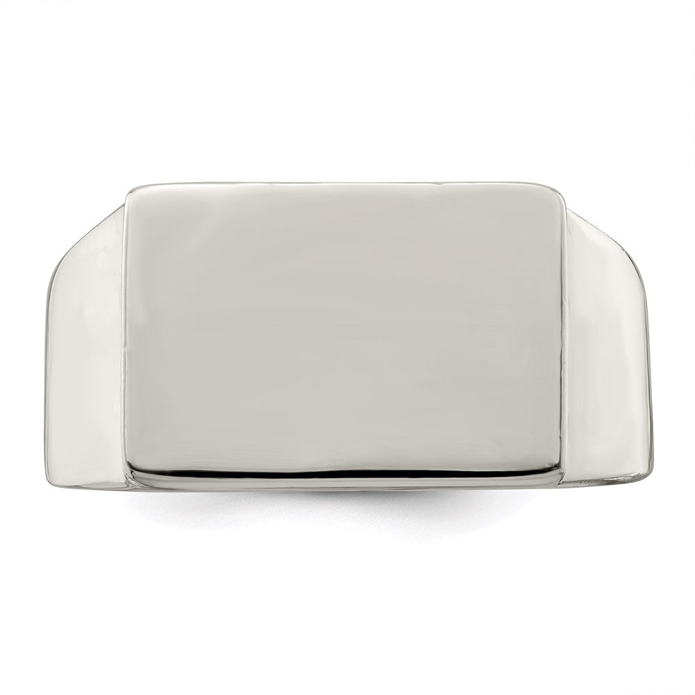 Sterling Silver 12x17mm Closed Back Signet Ring - Product Photo