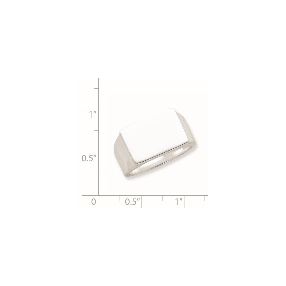 Sterling Silver 12x17mm Closed Back Signet Ring - Product Photo