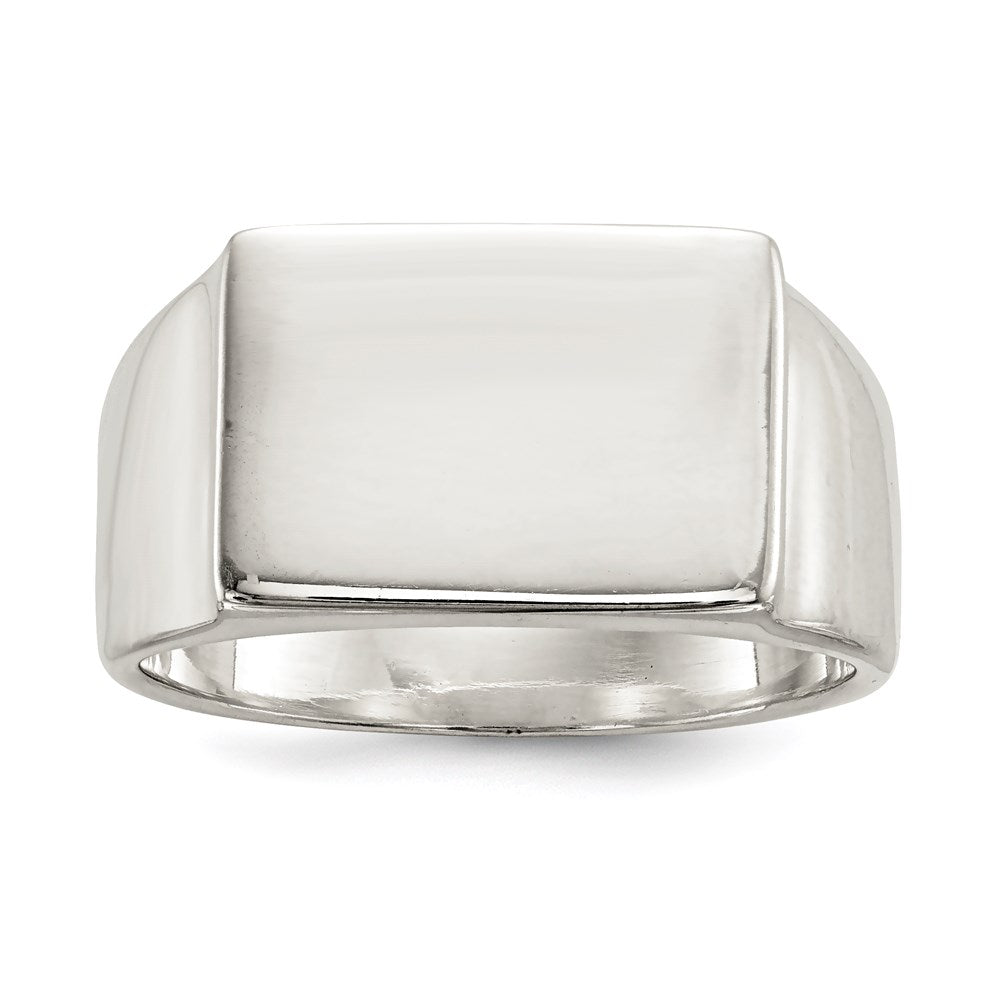 Sterling Silver 12x17mm Closed Back Signet Ring - Product Photo